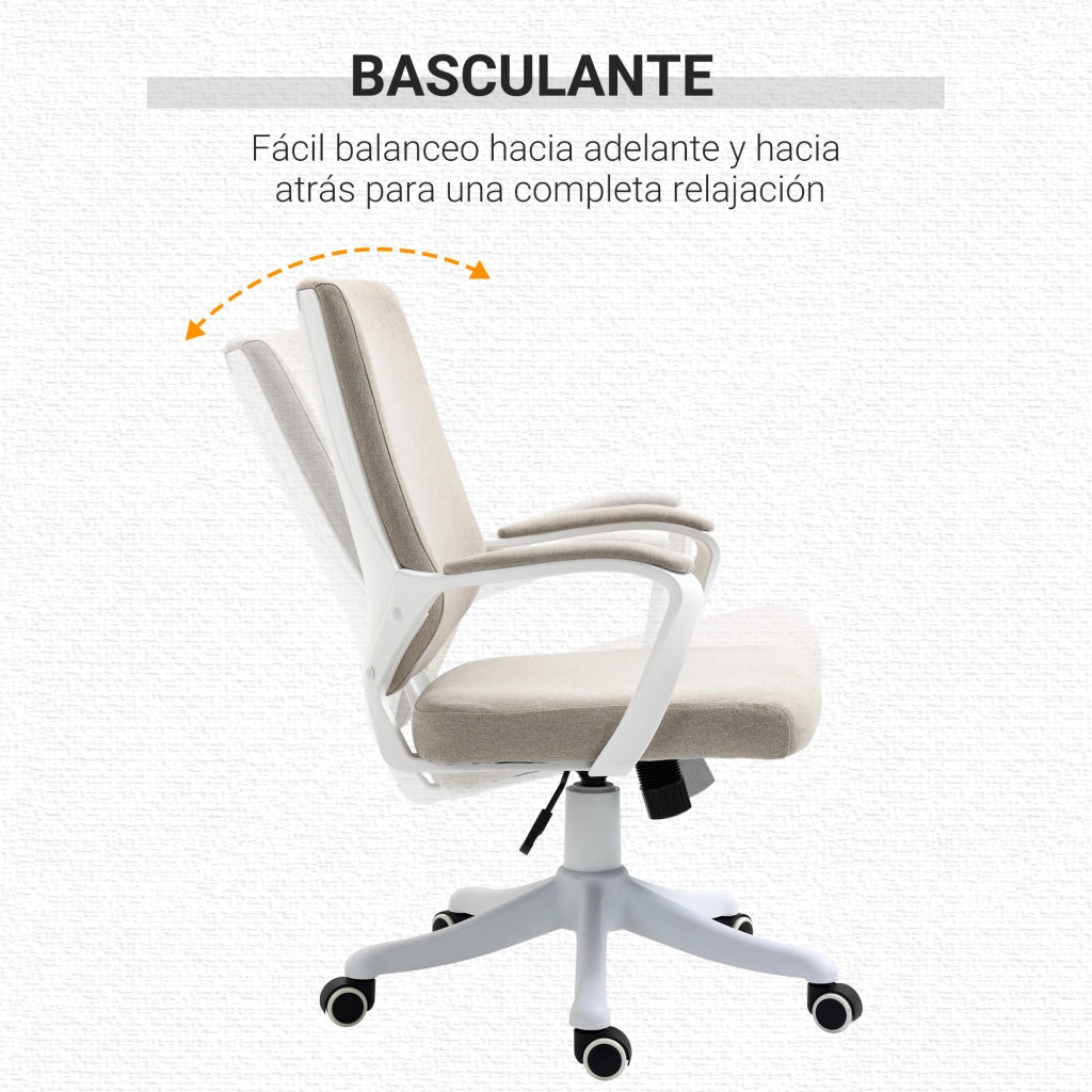 Sedia da ufficio girevole con braccioli altezza regolabile ¨C Xylo ¨C Beige 62x69x92-100 cm