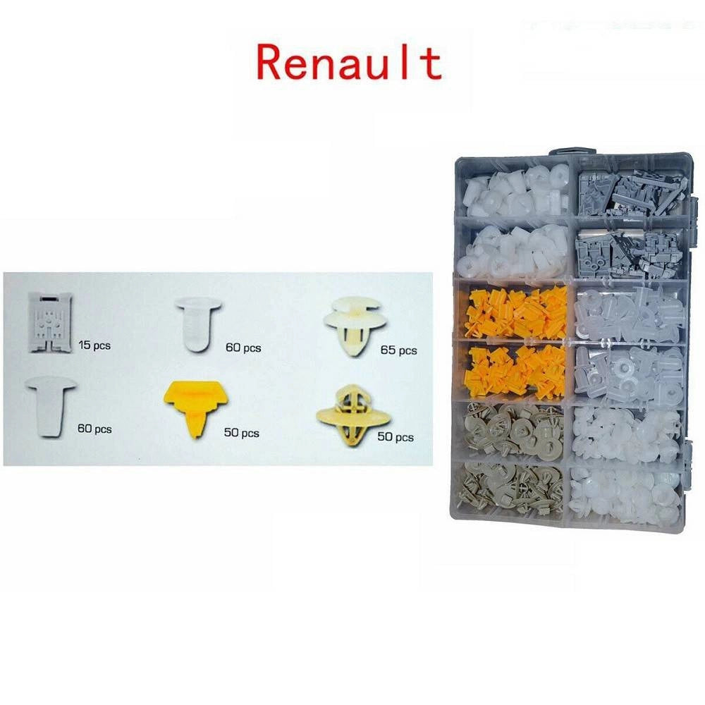 Trade Shop - Set Clip Di Fissaggio Per Auto Renault Confezione 300 Pezzi Ricambi Plastica -