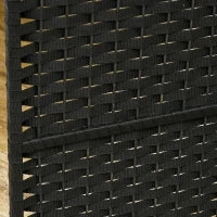 Paravento Divisorio da Interni Pieghevole a 6 Ante Intrecciato, 240x170 cm, Nero