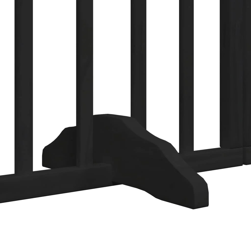 Cancelletto e porta di sicurezza per animali domestici 6 pannelli legno di pioppo nero 02_0023363