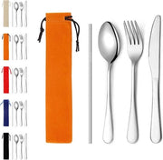 Set di Cucina da Campeggio con Base Portatile in Acciaio Inossidabile - 4 Pezzi - Ideale per Picnic all'Aperto e Box da Lavoro - Set Duraturo con Tasca Portatile