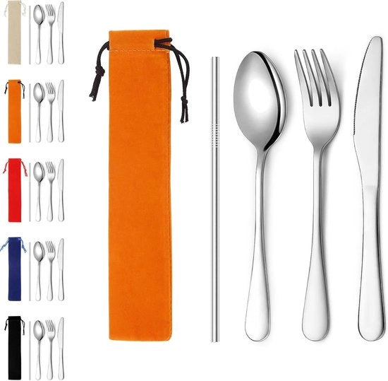 Set di Cucina da Campeggio con Base Portatile in Acciaio Inossidabile - 4 Pezzi - Ideale per Picnic all'Aperto e Box da Lavoro - Set Duraturo con Tasca Portatile