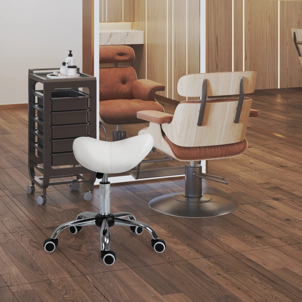 Sgabello girevole regolabile in altezza 49-61 cm ¨C Xylo ¨C Bianco
