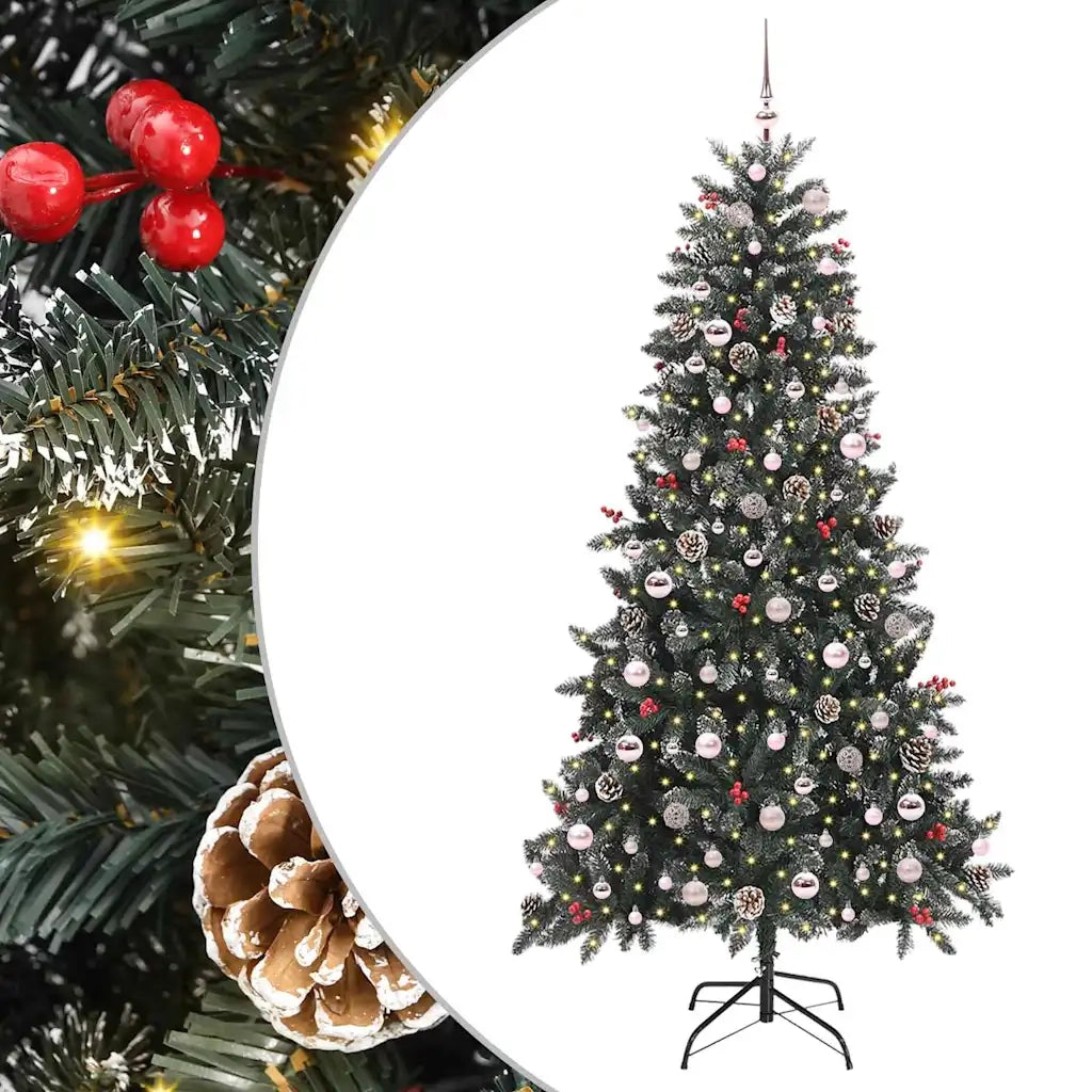 Albero di Natale Artificiale-Albero Natalizio con 300 LED Verde 210 cm 735994