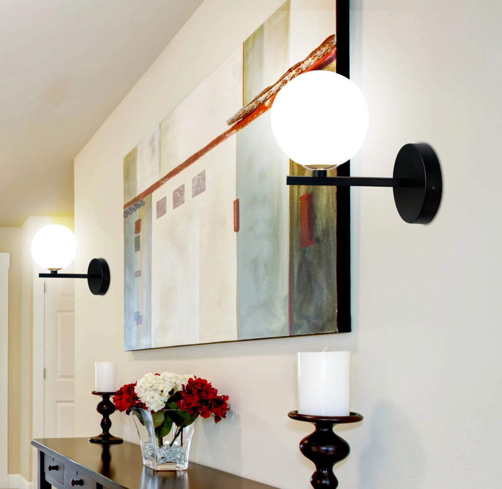 Applique Candellux Kama 1xG9 28W nero/bianco vetro acciaio
