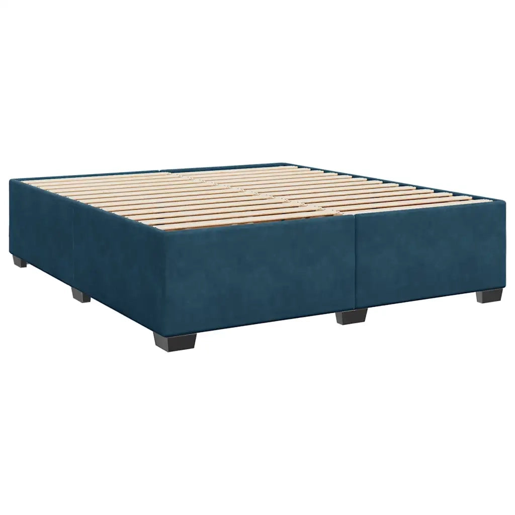 Giroletto a Molle con Materasso Blu 180x200 cm in Velluto 3290988