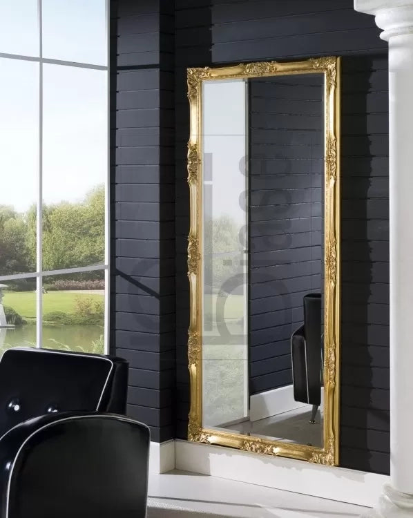 Specchiera in foglia oro rettangolare misure: 82 x 182 x 5,5