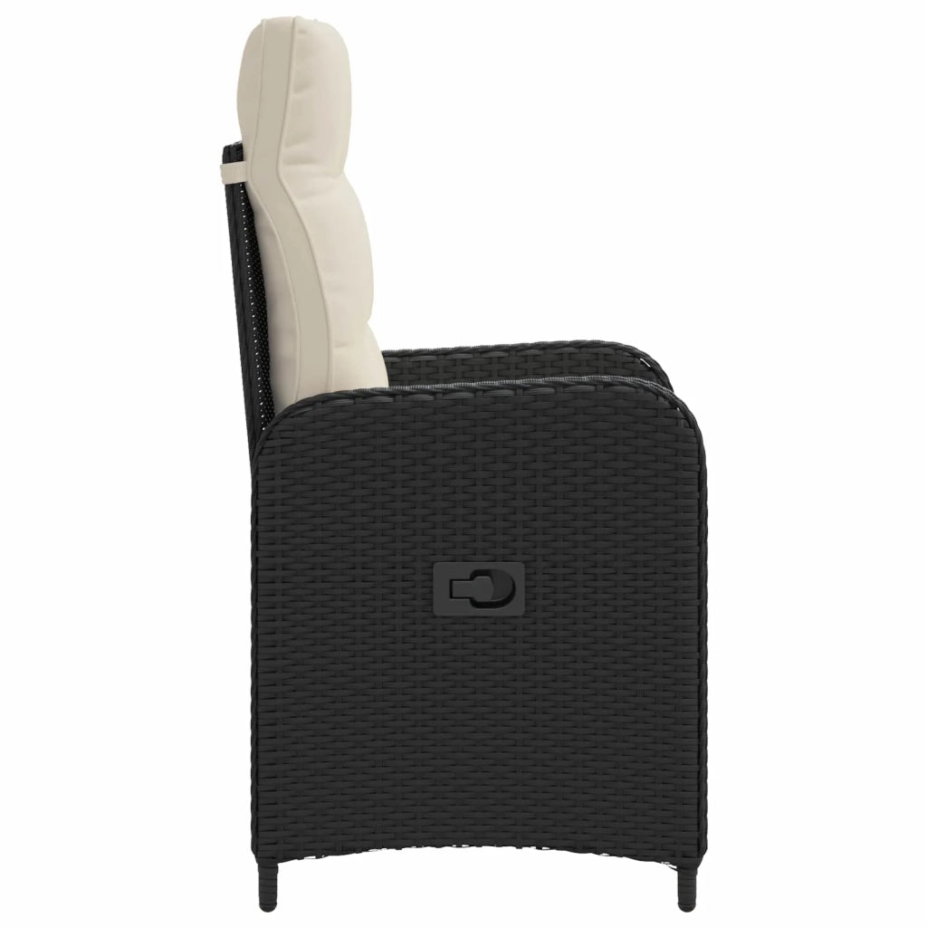 Sedia da giardino reclinabile Nero e Bianco Crema 42027151