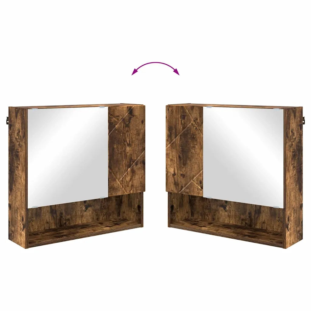 Mobiletto per specchio con porta Rovere fumé 59 x 17 x 55 cm 883369