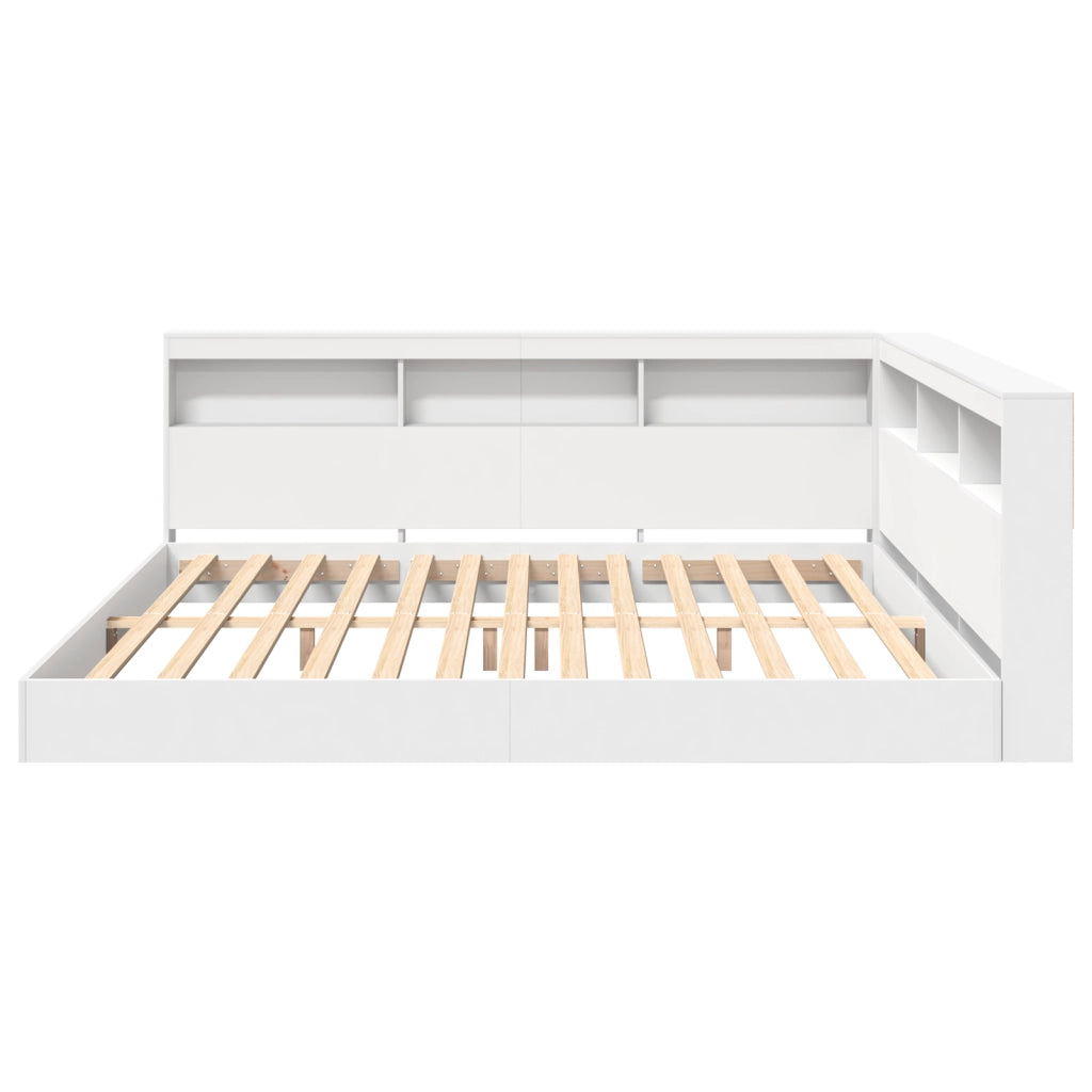 Letto a scaffale bianco 180x200 cm in legno ingegnerizzato