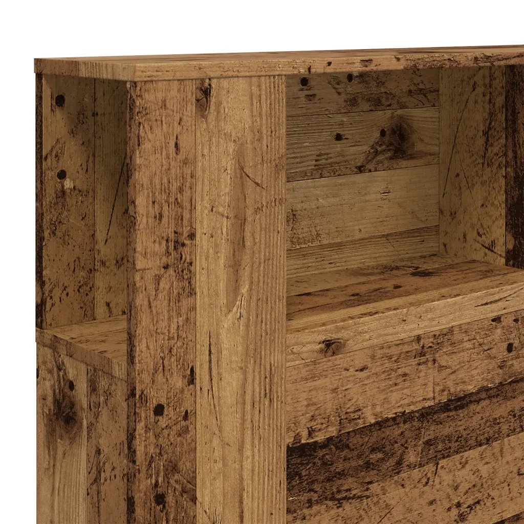 Testiera Contenitore Legno Antico 180x18,5x102,5 cm Truciolato 856884