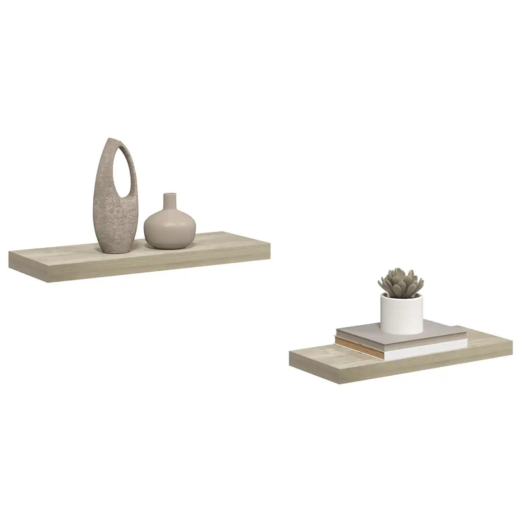 Scaffali a Parete 2 pz Rovere 60x23,5x3,8 cm in MDF cod mxl 33518
