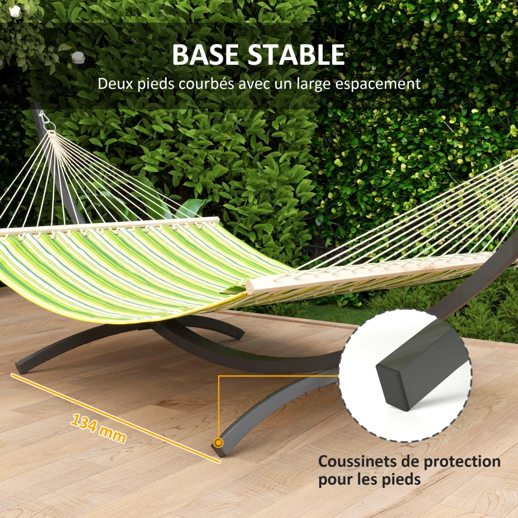 Supporto per amaca in metallo con ruote ¨C zephmum ¨C nero 337x118x118 cm