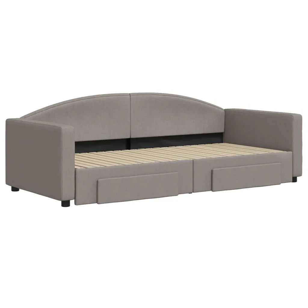 Divano Letto Estraibile con Cassetti Tortora 90x200 cm Tessuto 3197227