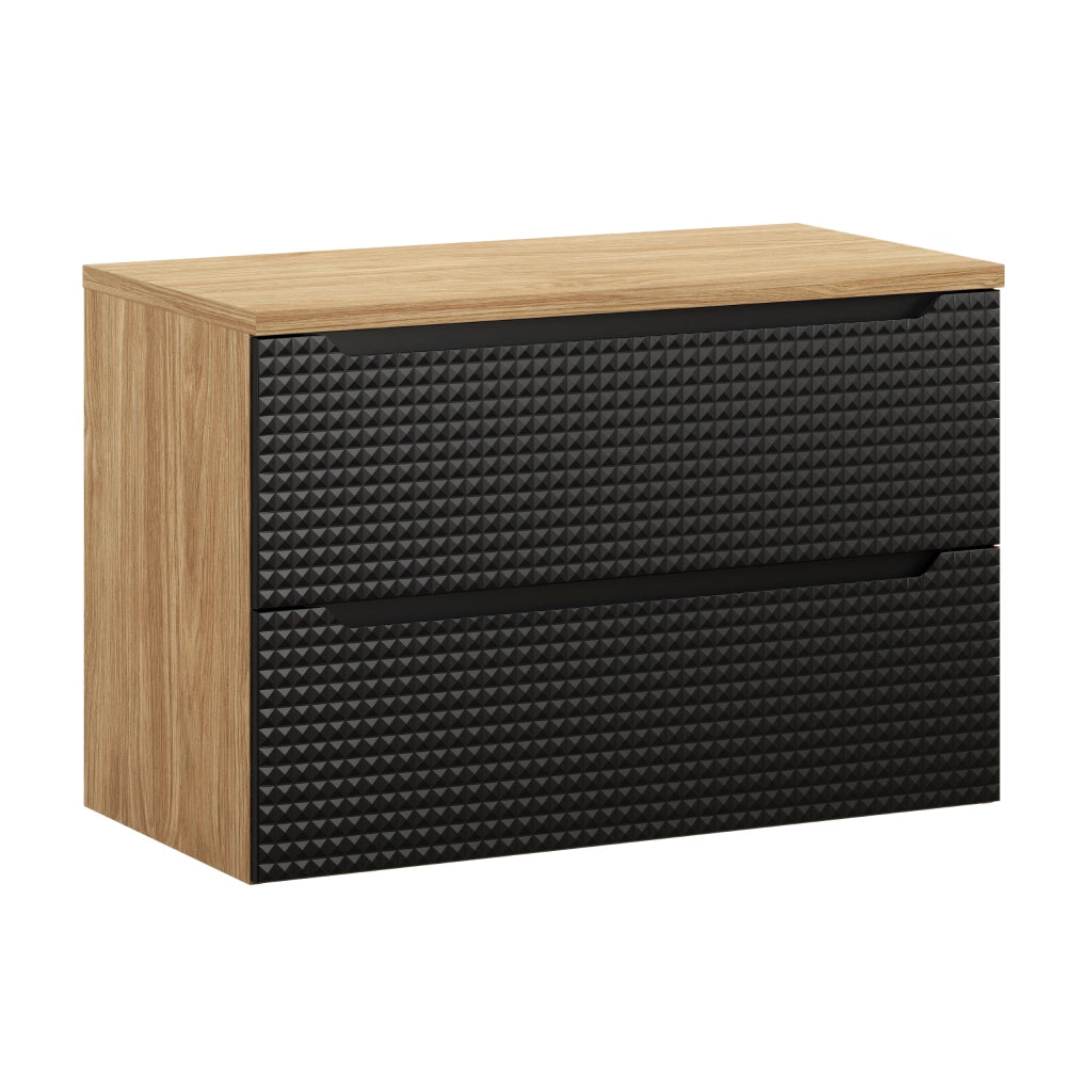 Set mobili bagno 90 cm con piano Luxor Black 90 x 1401 x 46 cm