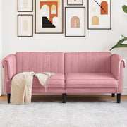 Divano a 2 Posti-Sofa 2 Posti Rosa in Velluto
