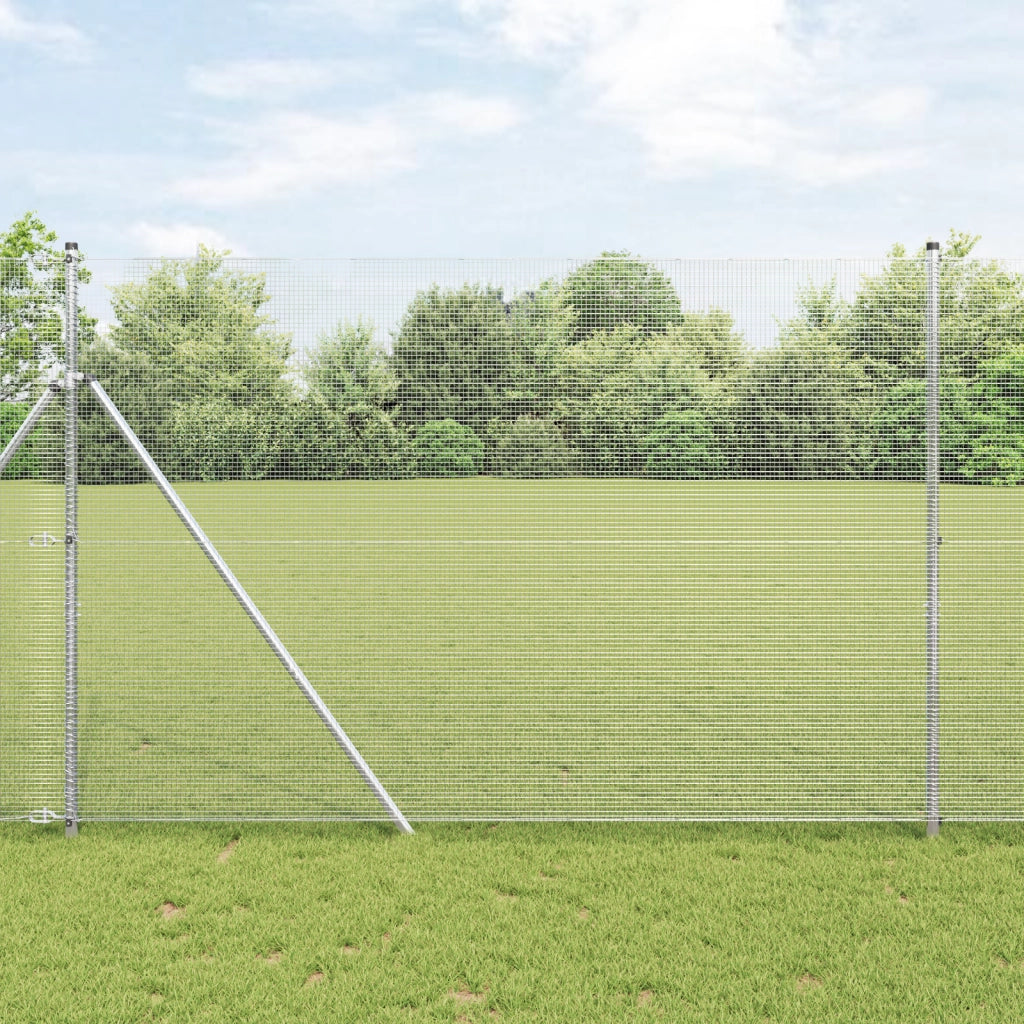Recinto in Rete Saldato con 13 Pali 1,5x25 m Acciaio Galvanizzato