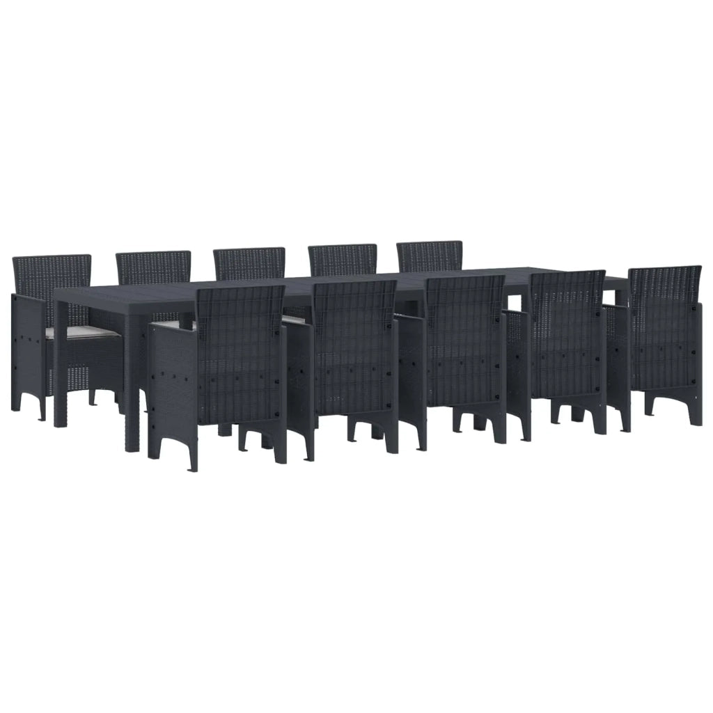 Set da Pranzo per Giardino 11 pcs Antracite e grigio chiaro