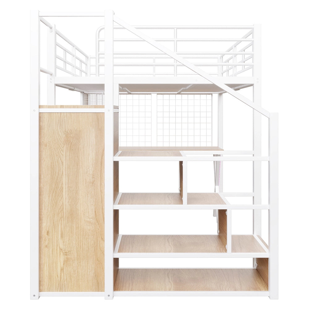 Letto mezzanino 140x200cm - Xylo - bianco, armadio, scrivania, organizzazione