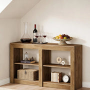 Tavolo consolle 150 cm in MDF marrone a 3 ripiani