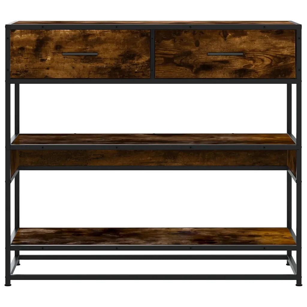 Tavolino Consolle Rovere Fumo 90x35x80 cm in Legno Multistrato