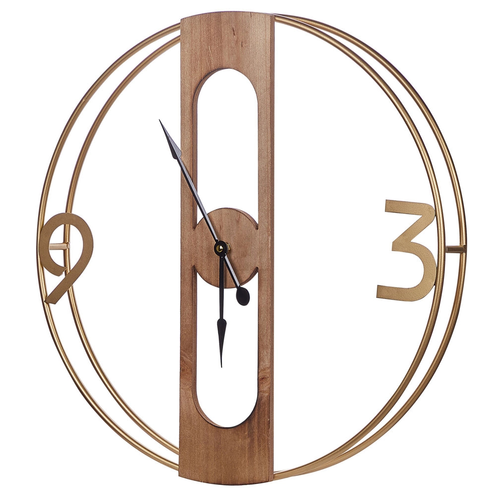 Orologio da Parete Marrone MDF ø 50 cm Effetto Legno Rustico Interni Cucina Camera da Letto Soggiorno