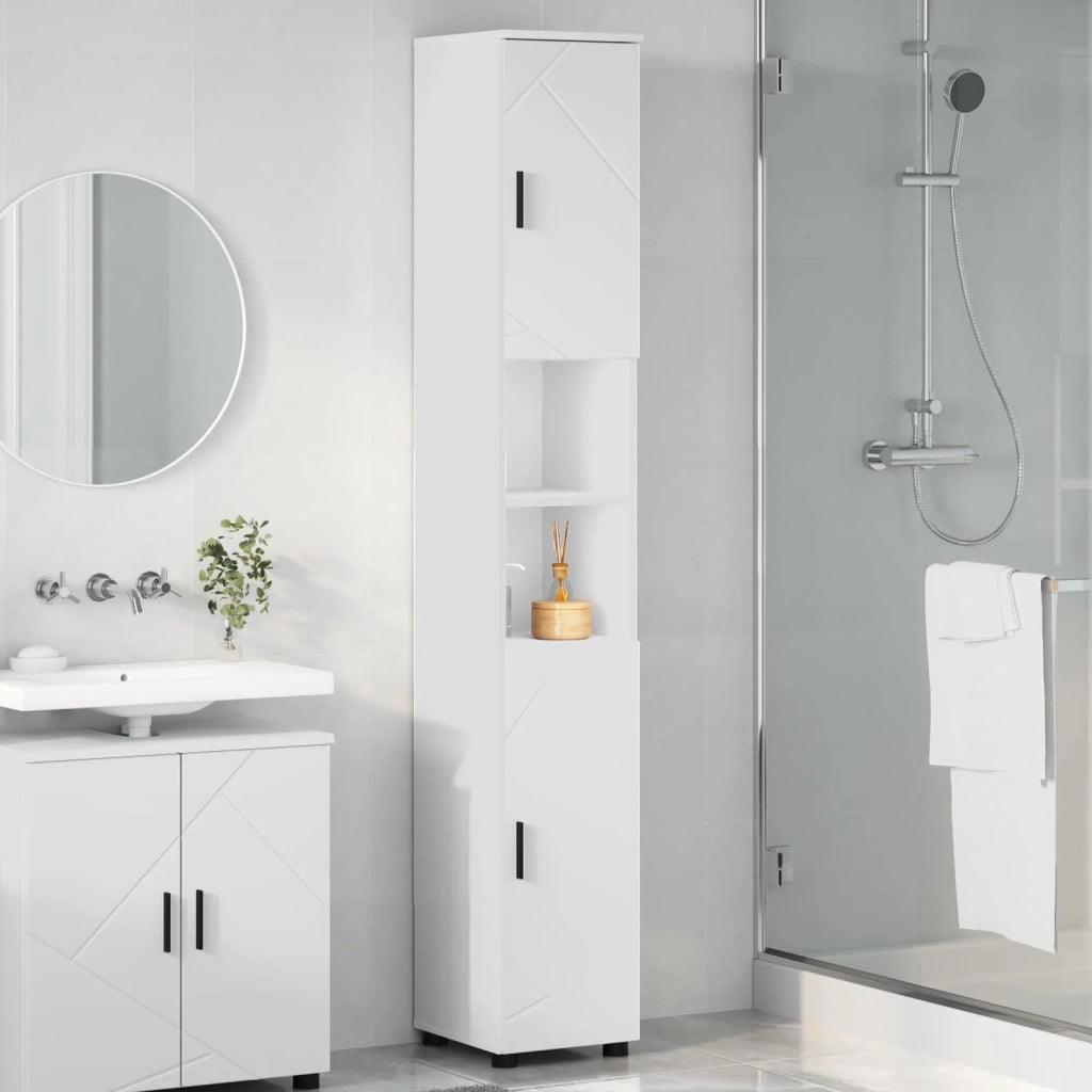 Mobile da Bagno con archiviazione Bianco 30 x 35 x 192 cm 883334