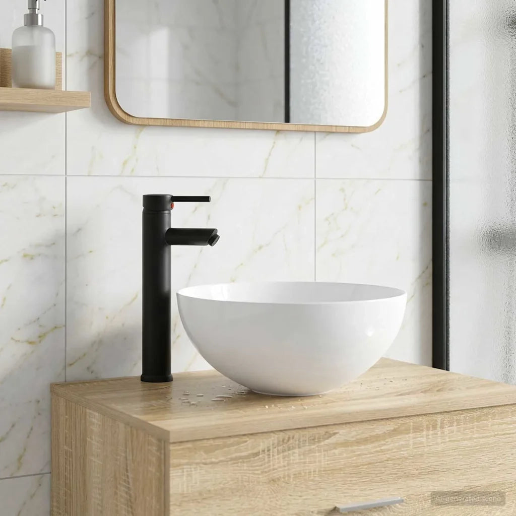 Lavabo da bagno Nero Opaco 35,5 x 35,5 x 14,5 cm Metallo 890245