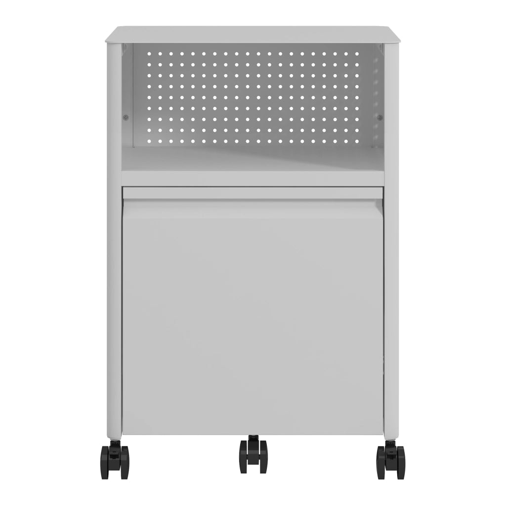 Mobile Contenitore Velvevn con Rotelle Organizzatore da Ufficio in Acciaio 54x40x36 cm - Bianco [en.casa]