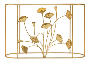 Console Fissa Flow 120x80x40 cm in Ferro e MDF Oro