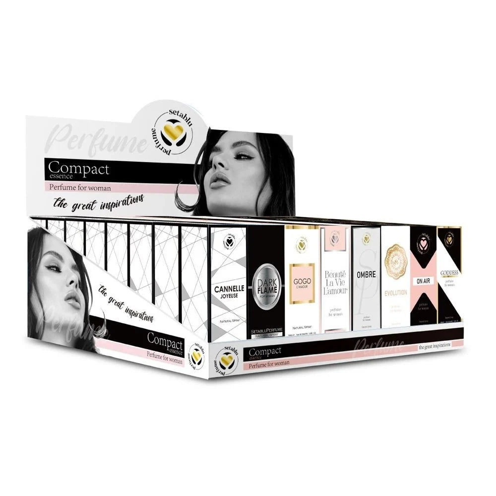 Trade Shop - Set 48pz Profumo Corpo Da Donna Da 30ml Compatto Mix 8 Fragranze Assortite Var.1 032671 -