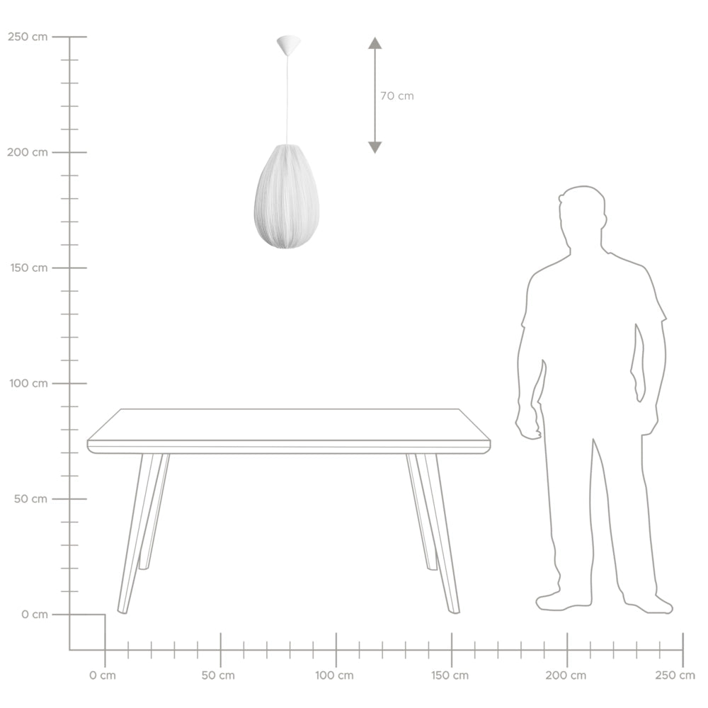 Lampada a sospensione con paralume in cotone grigio dal design moderno per soggiorno