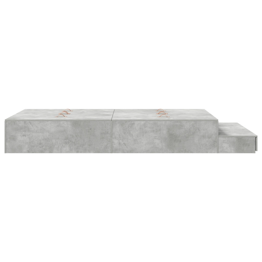Struttura letto contenitore grigio cemento 120x190 cm