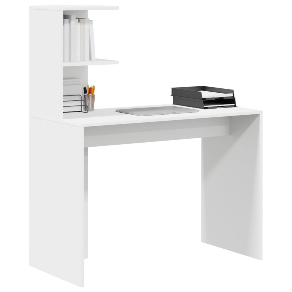 Scrivania Bianca Bianca MDF Compatta Intarsi Decorativi