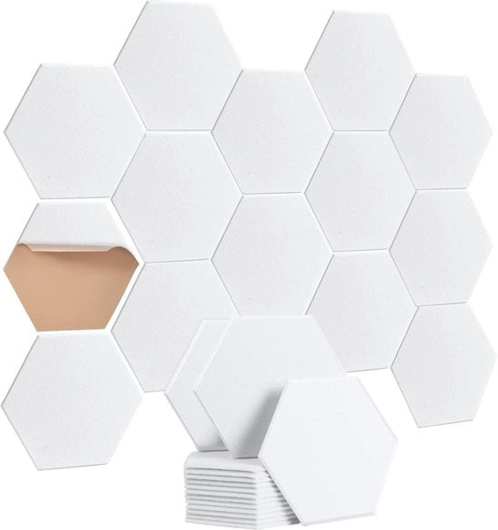 Pannelli di Assorbimento Acustico a Sei Facce - Set da 12 - Bianco - 30 x 26 x 9 cm - Per Salotti e Uffici