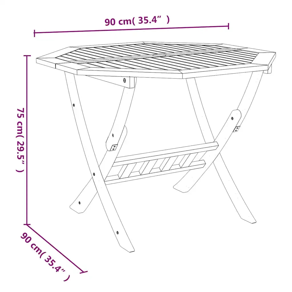 Set da Pranzo per Giardino 5 pz in Legno Massello di Acacia 3152902