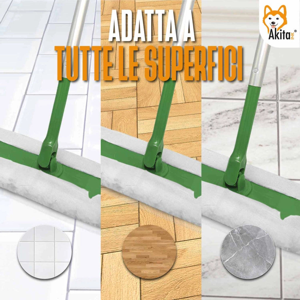 Kit Scopa Akitaink con 50 Panni Pulizia Profonda Facile