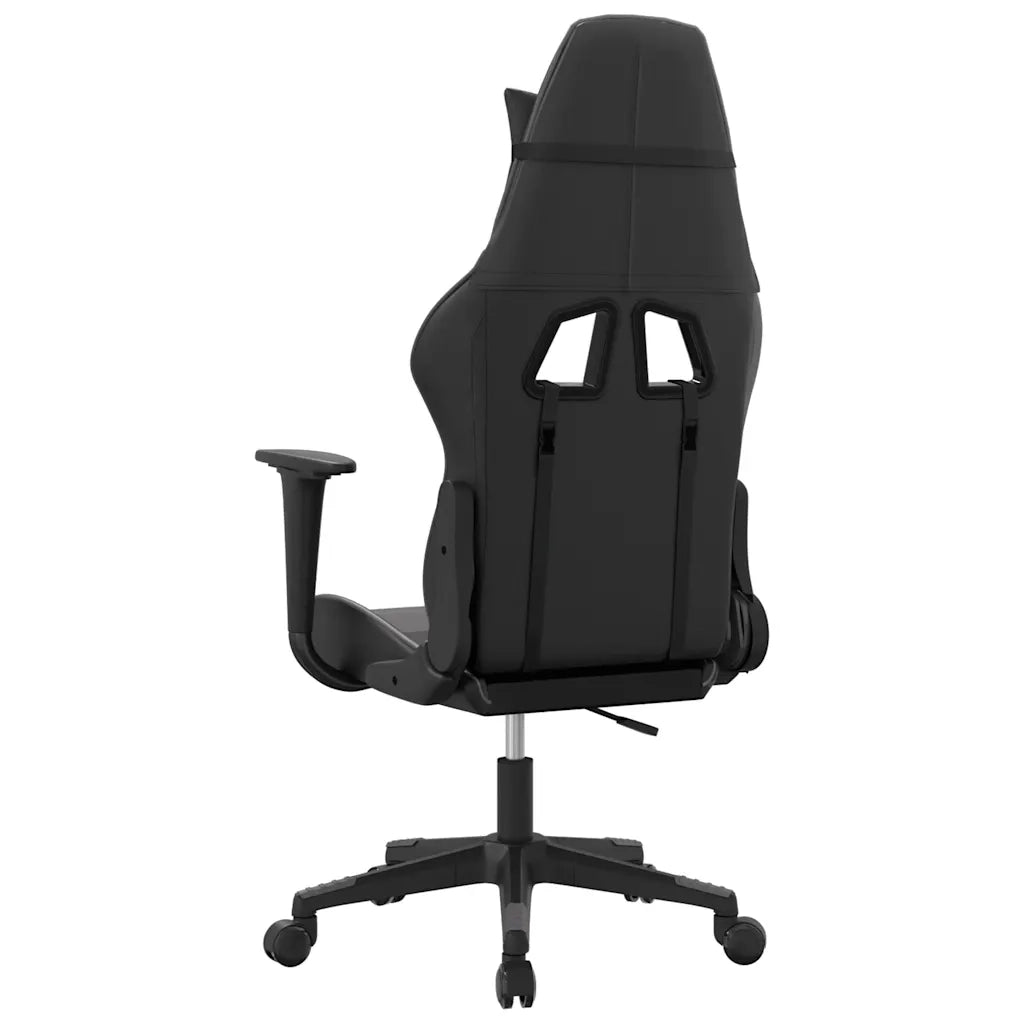 Sedia da Gaming | Sedia da e-sports Massaggiante Nero e Grigio in Similpelle
