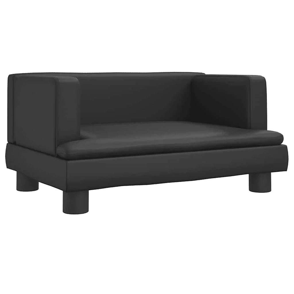 Cuccia per cani comoda cesta da divano 60 x 40 x 30 cm similpelle nera 02_0042722