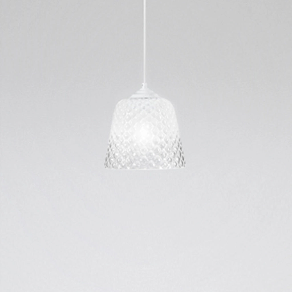 Diffusore vetro bianco per lampade a sospensione - finitura sfumata trasparente, design decorativo, attacco E27 (vetro piccolo) d.25X21,5
