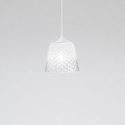 Diffusore vetro bianco per lampade a sospensione - finitura sfumata trasparente, design decorativo, attacco E27 (vetro piccolo) d.25X21,5