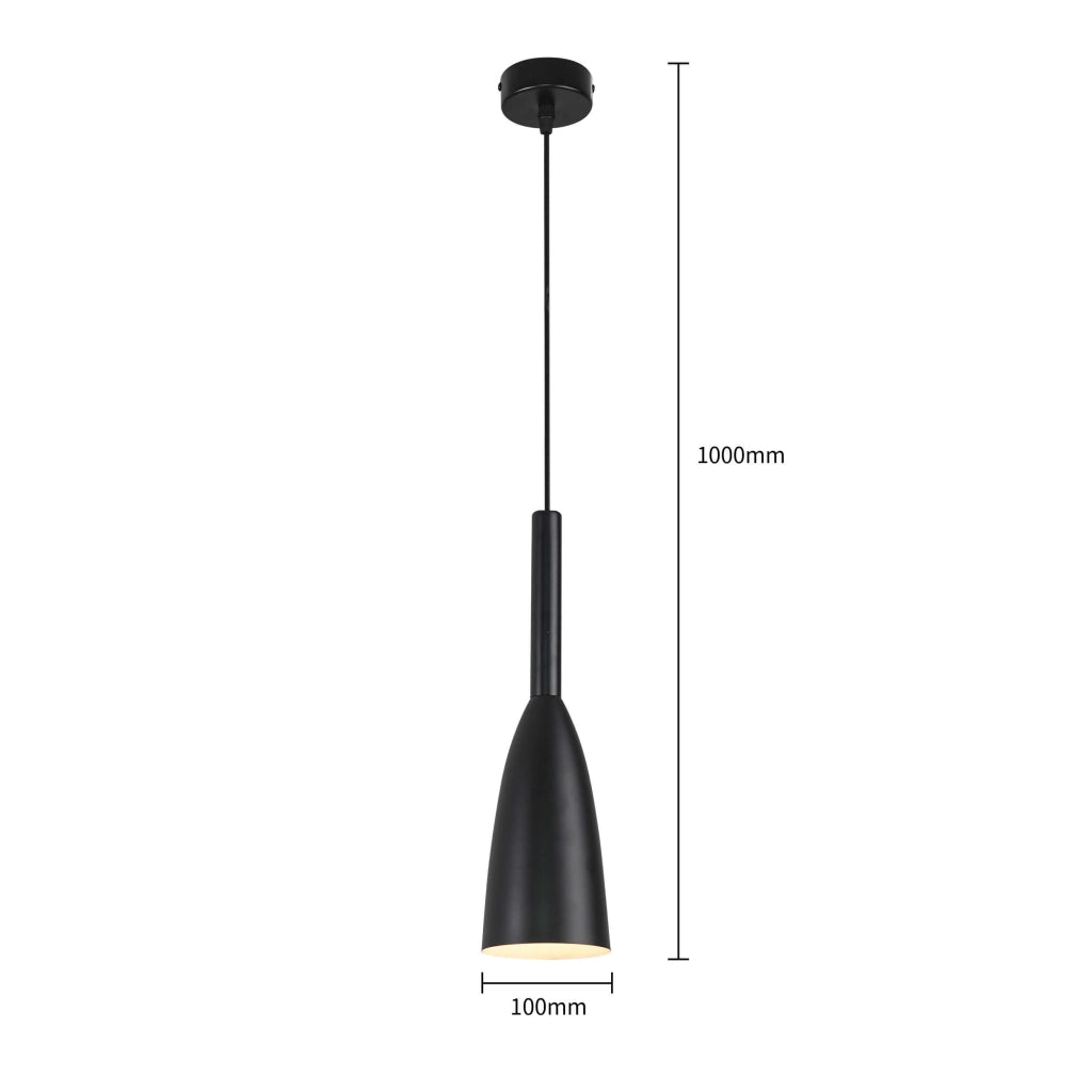 Lampada a sospensione Light Prestige Solin nera E27 Ø10