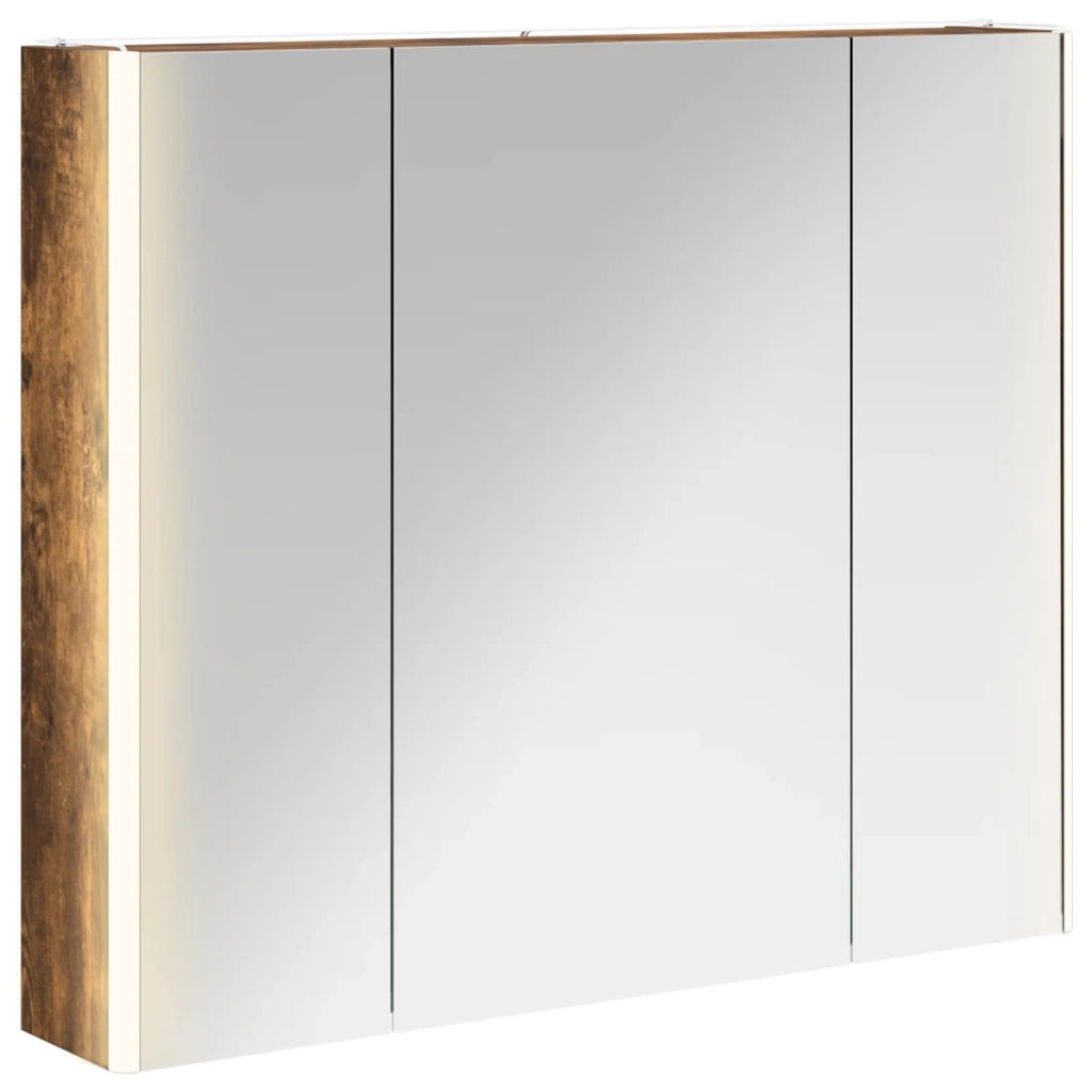 Mobiletto per specchio da bagno Rovere fumé 83,5 x 15,5 x 70 cm 889267