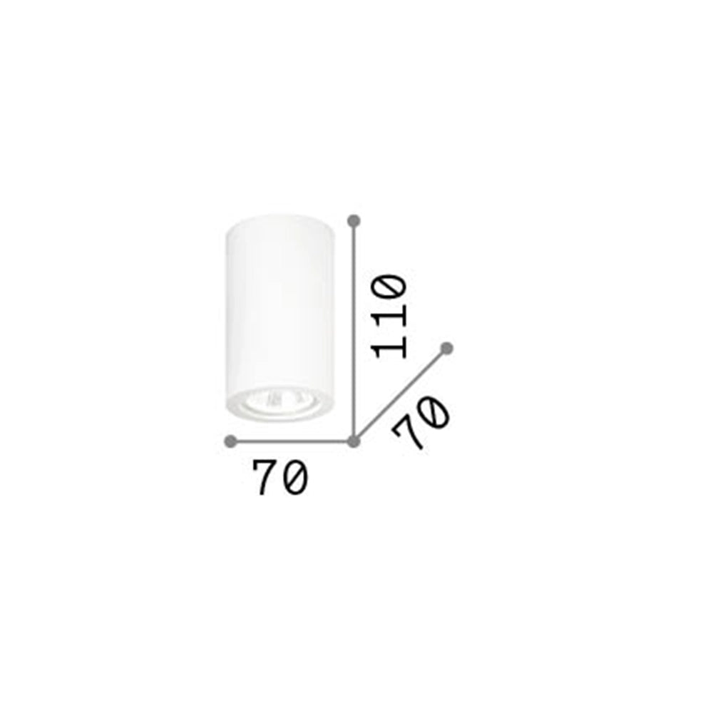 Plafoniera Moderna Round Tower Gesso Bianco 1 Luce Gu10