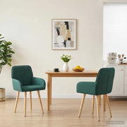 Sedie da pranzo 2 pcs Tessuto Verde Scuro 56,5 x 50 x 87,5 cm 42034289