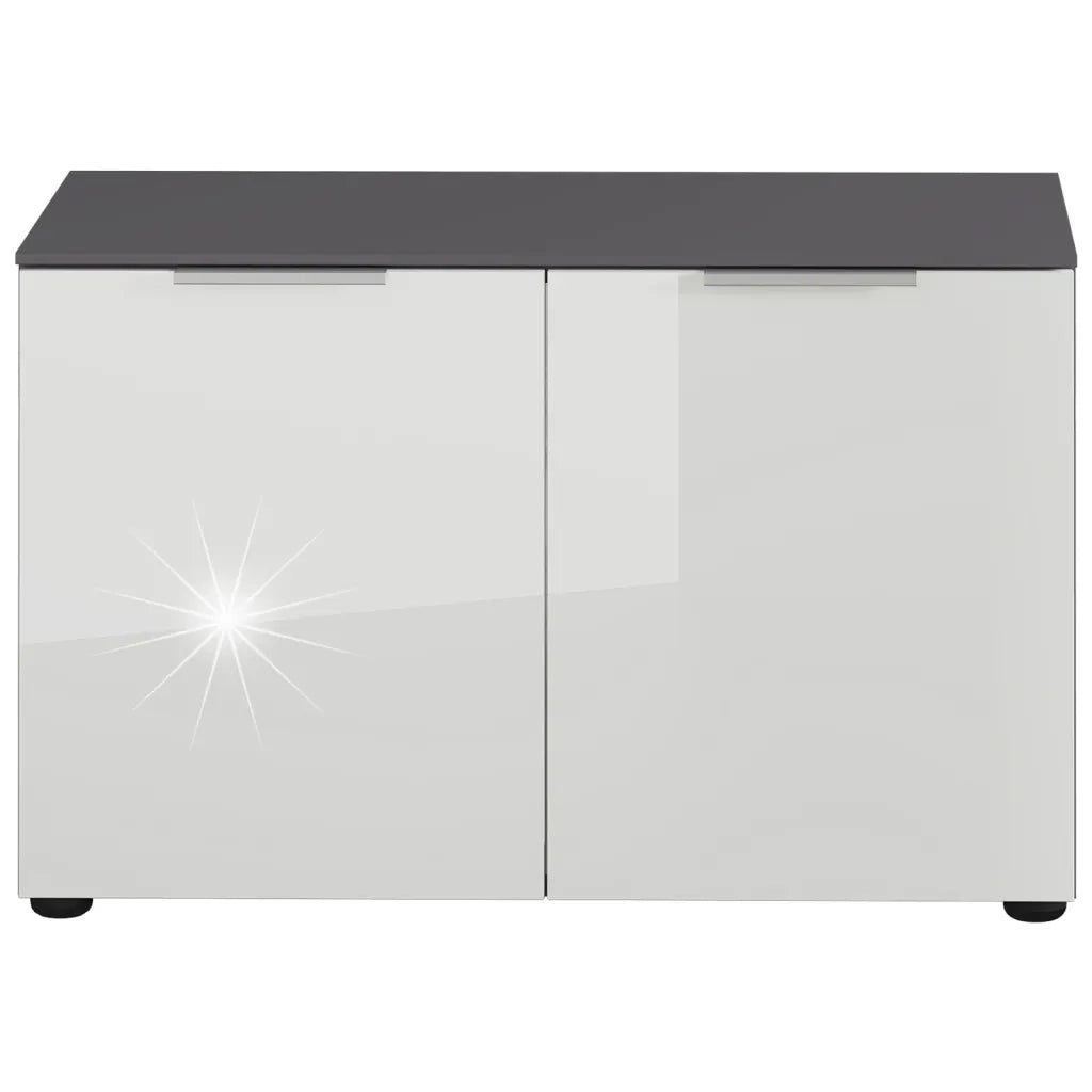 Germania Scarpiera con Panchina GW-Rimini 75x40x48 cm Grafite e Bianco 438392