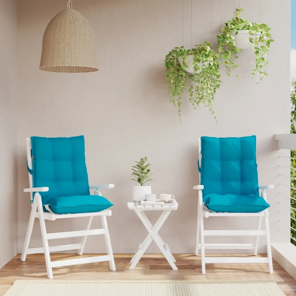 Cuscini Sedia Schienale Basso 2 pz Azzurro in Tessuto Oxford 377683