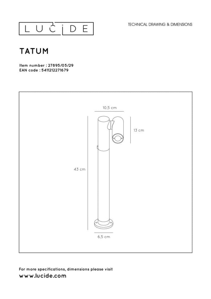 Applique esterno Lucide TATUM LED 4,5W 3000K IP65 antracite