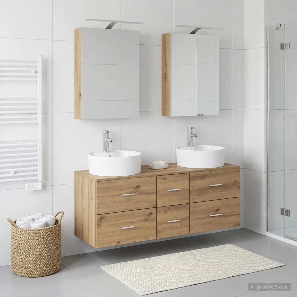 Set di mobili per il bagno 5 pcs Rovere Artigianale 3406918