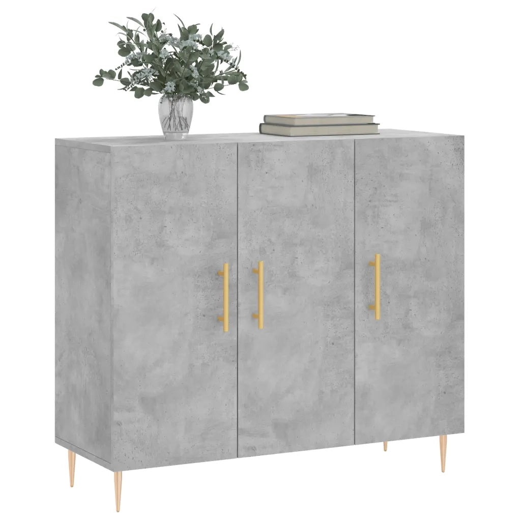 Credenza Grigio Cemento 90x34x80 cm in Legno Multistrato 828096